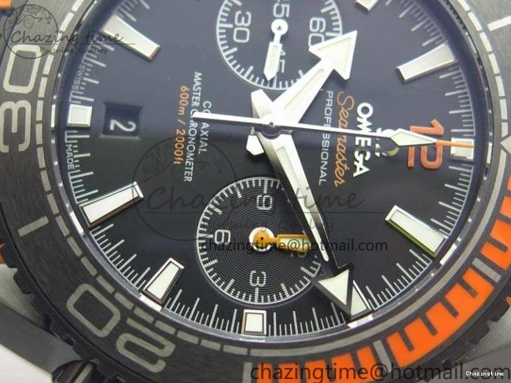 0120 Planet Ocean Master Chronometer Chrono DLC OM 1:1 Best Edition Black Dial On Nylon Strap A Chic 8103
